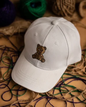 White Teddy Denim Caps