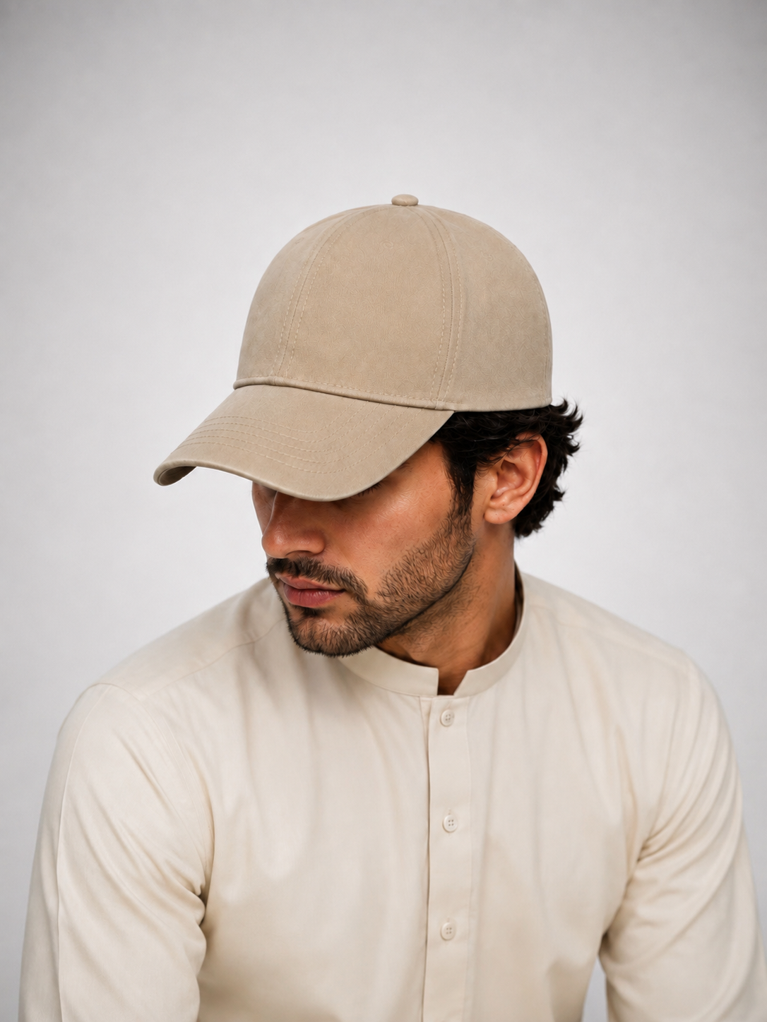 Classic Plain Solid Beige Baseball Caps - Image 2
