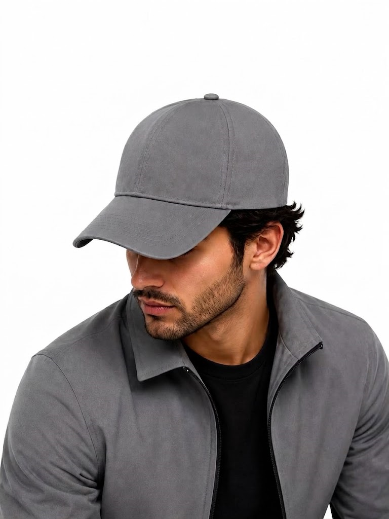Classic Plain Solid Grey Baseball Caps - Image 2